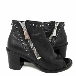 FRYE AND CO. Black Ankle Boots with Silver Accents